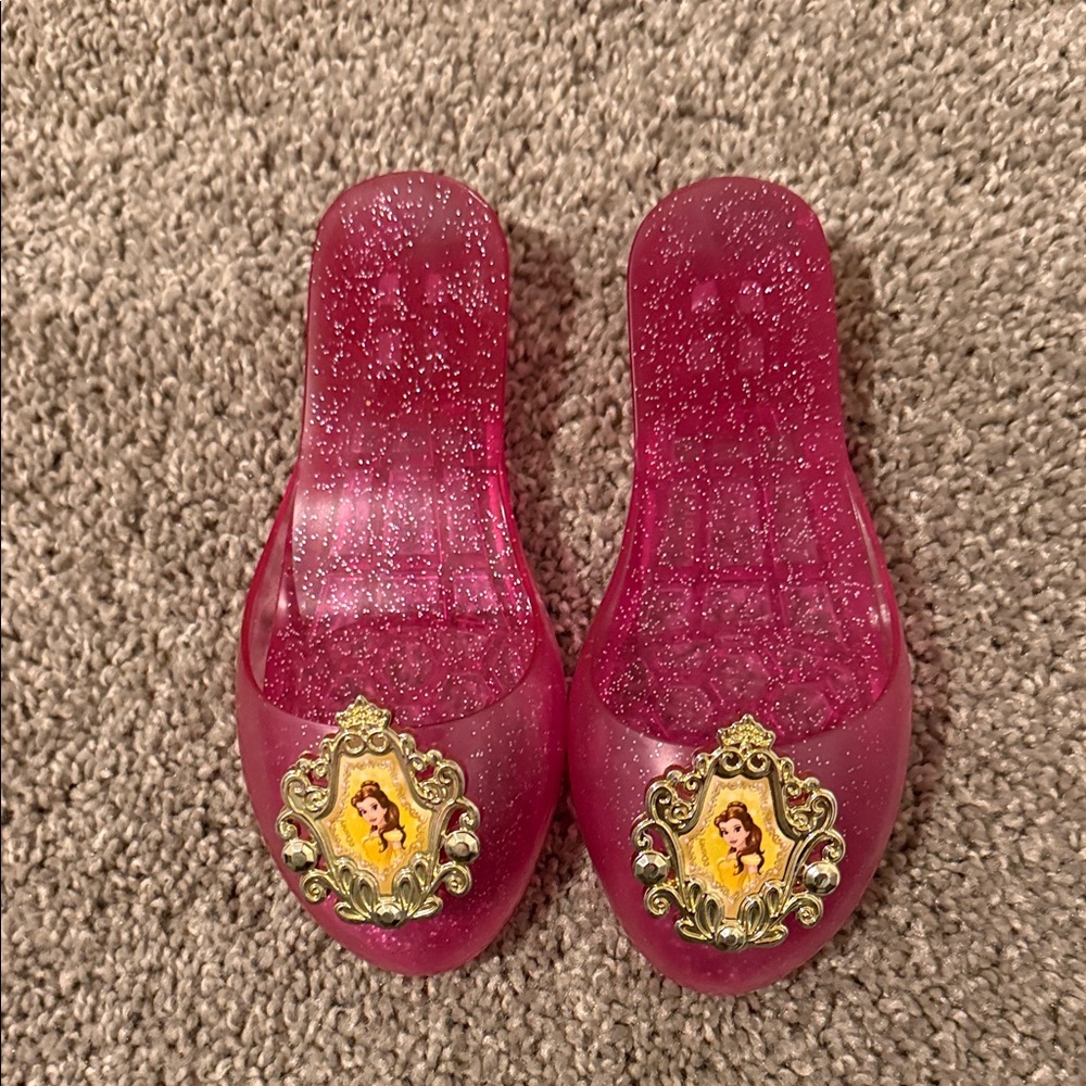 MUST GO THIS WEEK 🔥Disney Pink Glitter Belle Jelly Slip-On Sandals